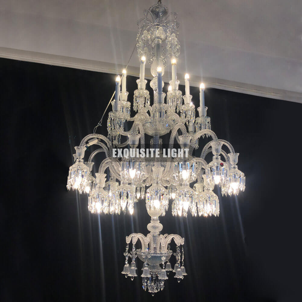 36 Lights Replica Baccarat Solstice Chandelier Clear Big Baccarat Lighting