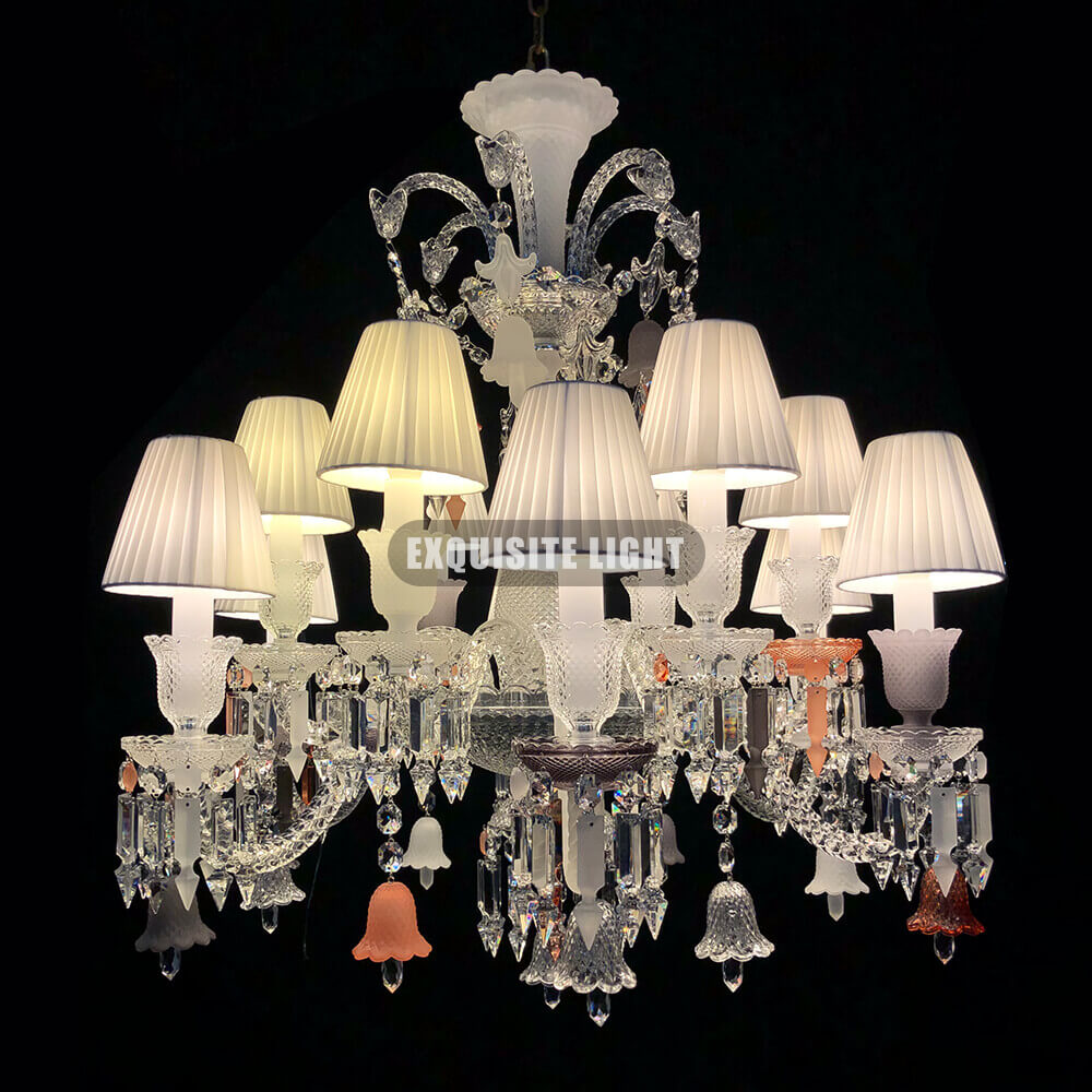 High Quality 12 Lights Replica Zenith Flou Baccarat Crystal Lighting Chandelier