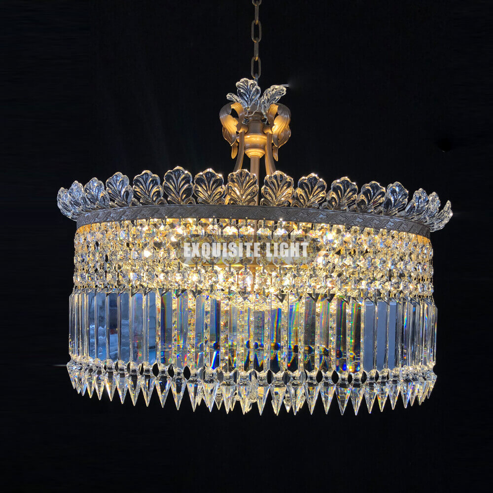 High Quality Copied 32 Inch Oval Crinoline Baccarat Chandelier Crystal Lighting