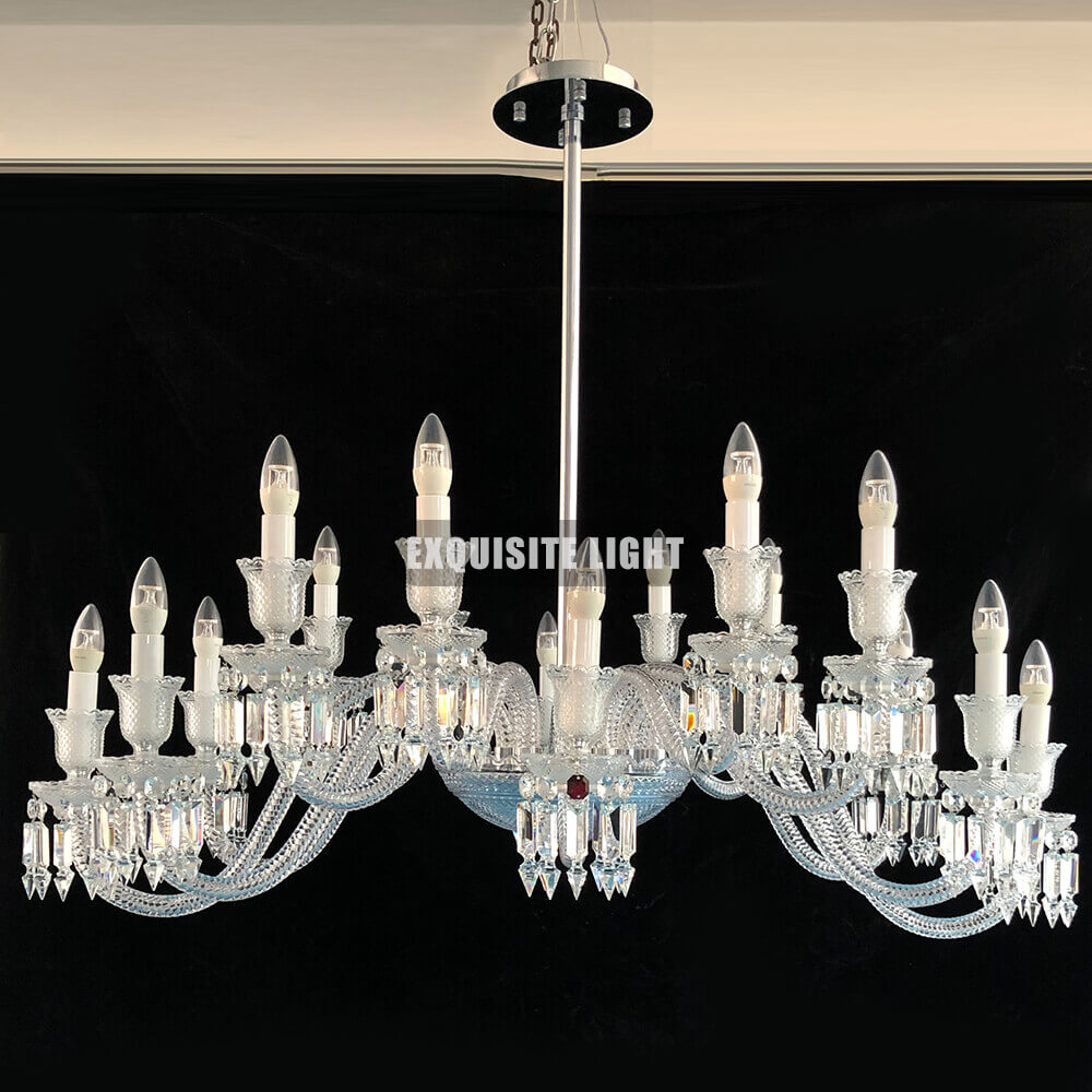 16 Lights Replica Ellipse Baccarat Crystal Lighting Dining Room Chandelier