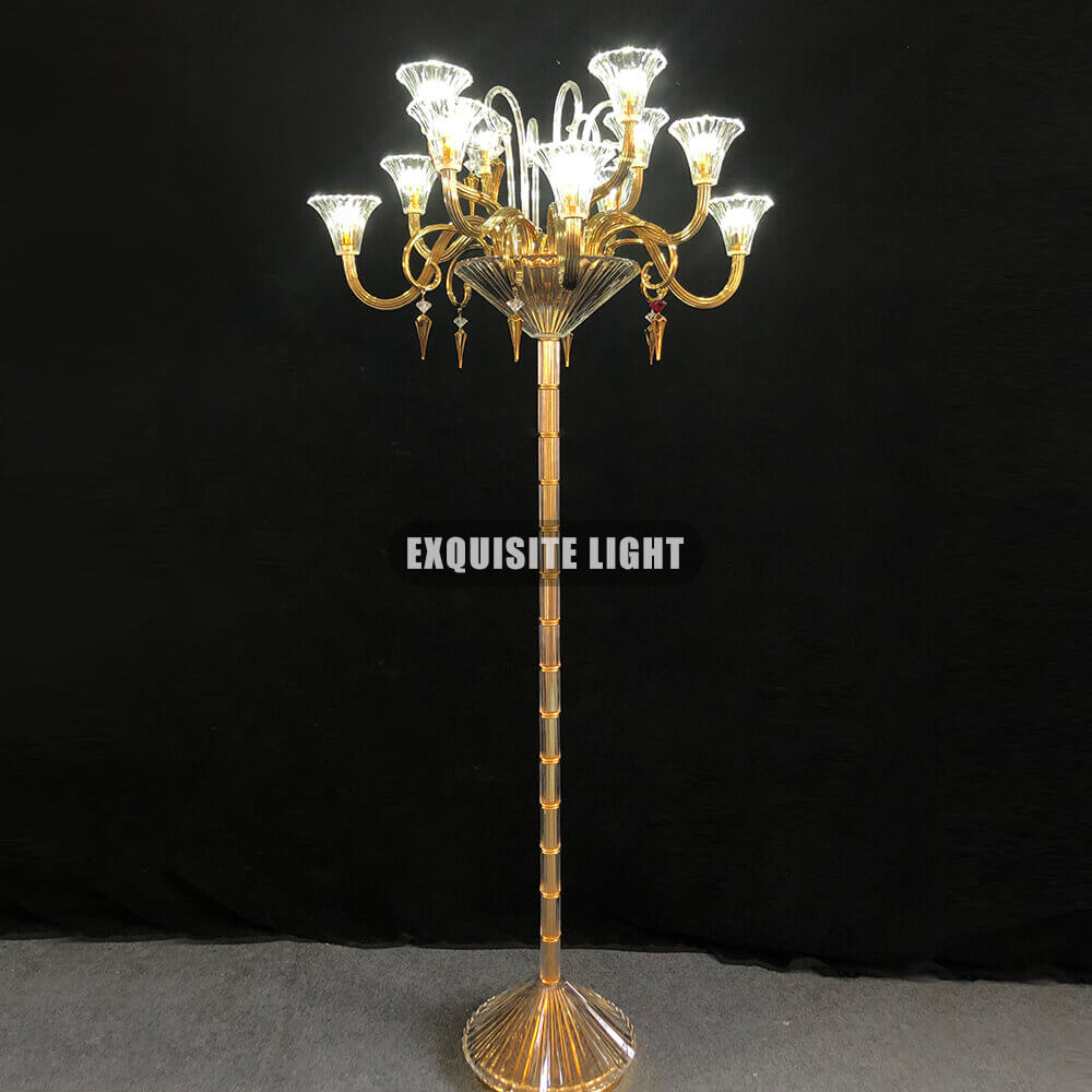 12 Lights Baccarat Floor Lamp in Gold