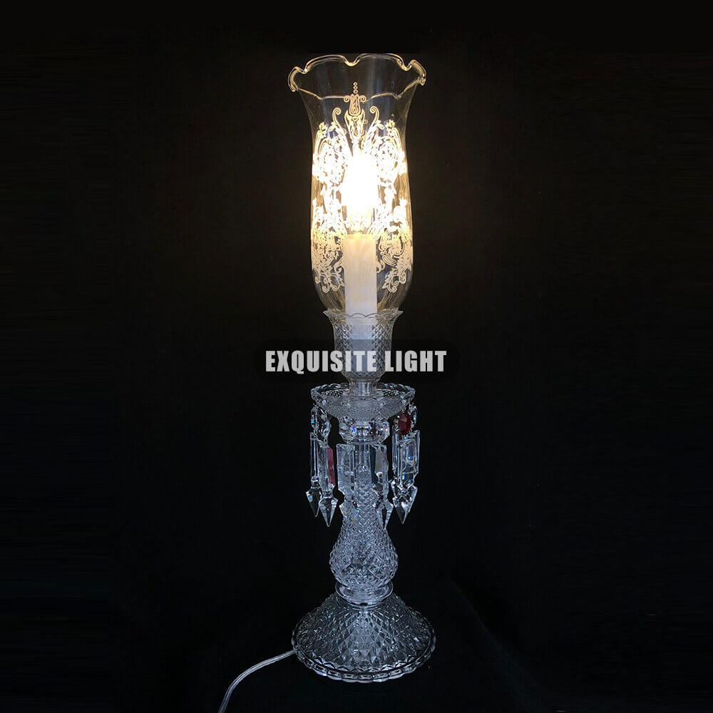 1 Light Baccarat Lamp with Glass Shades Crystal Table Lamp