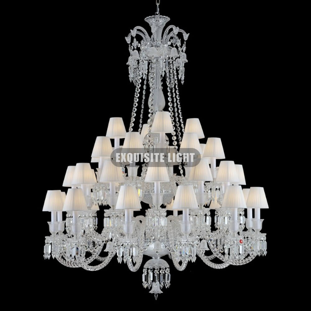 36 Lights Baccarat Crystal Lighting with Lampshades