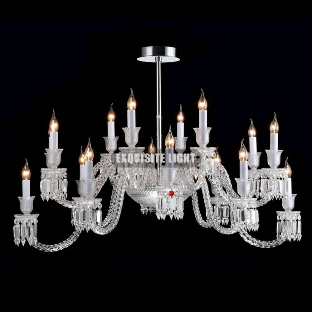 16 Lights Oval Baccarat Crystal Lighting for Dining Room