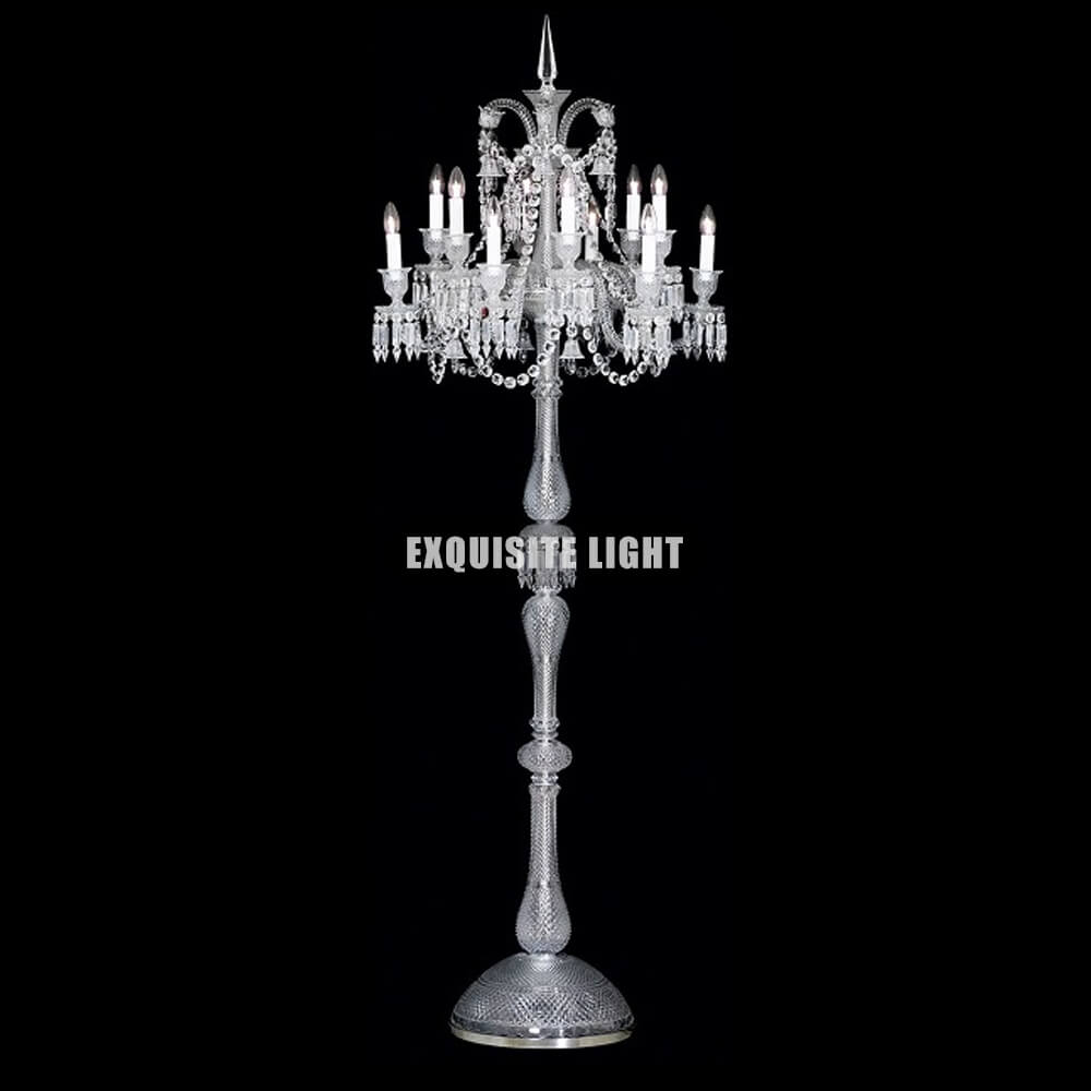 12 Lights Clear Baccarat Floor Lamp