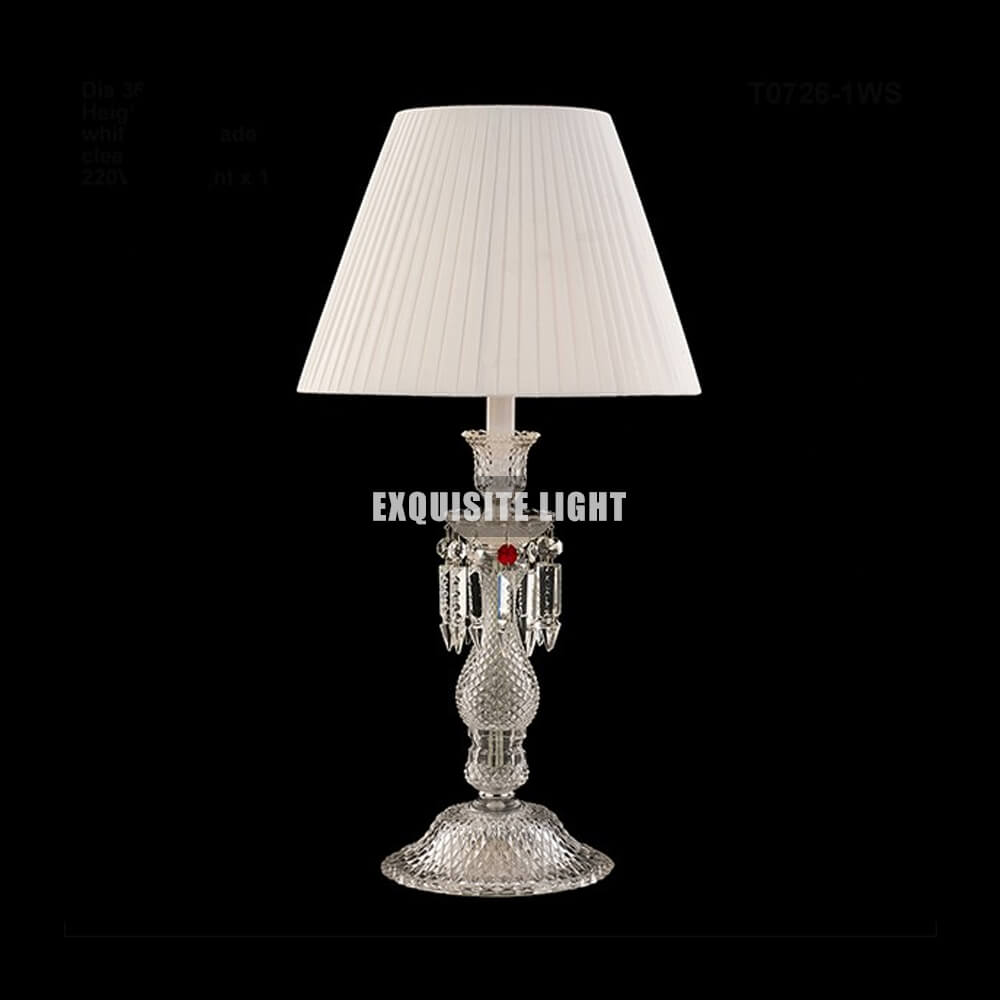 Baccarat Table Lamp with White Shade