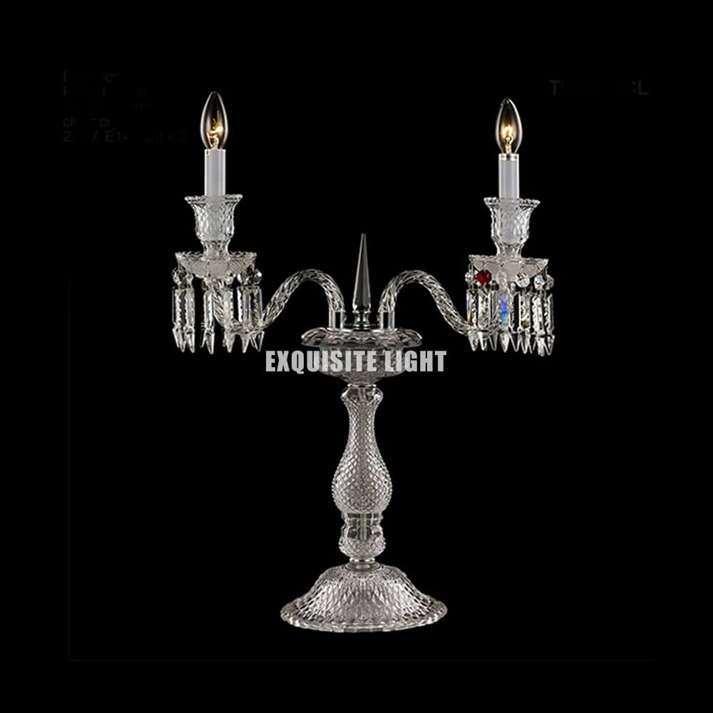 2 Lights Clear Baccarat Table Lamp