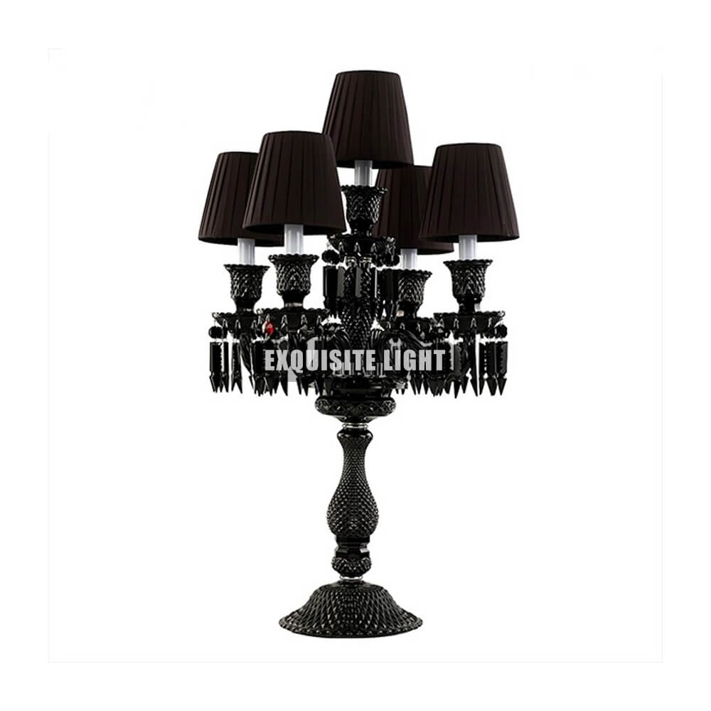 5 Lights Black Baccarat Table Lamp with Shade