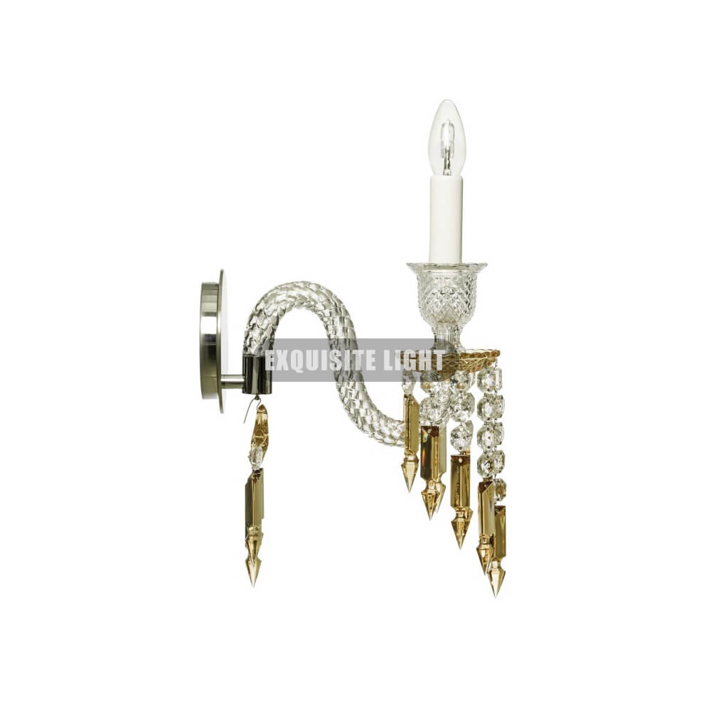 1 Light Amber Baccarat Crystal Wall Sconce