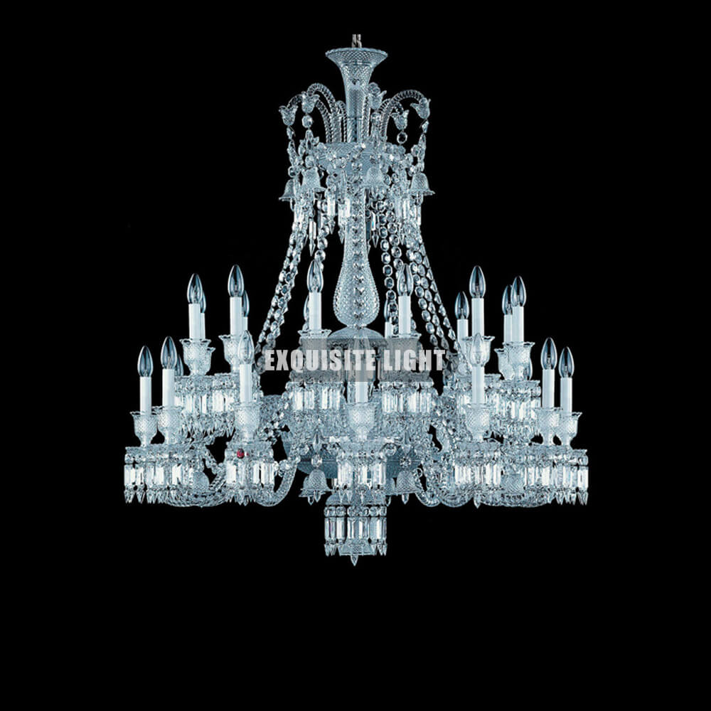 Short 24 Lights Clear Baccarat Chandelier