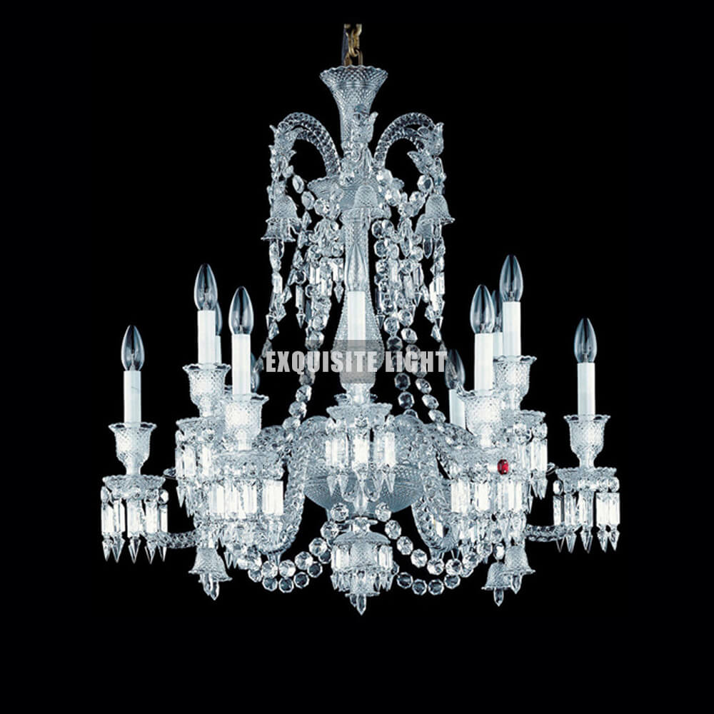 Short 12 Lights Clear Baccarat Chandelier