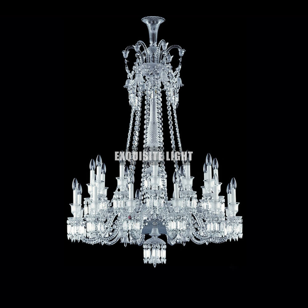 Long 24 Lights Clear Baccarat Chandelier