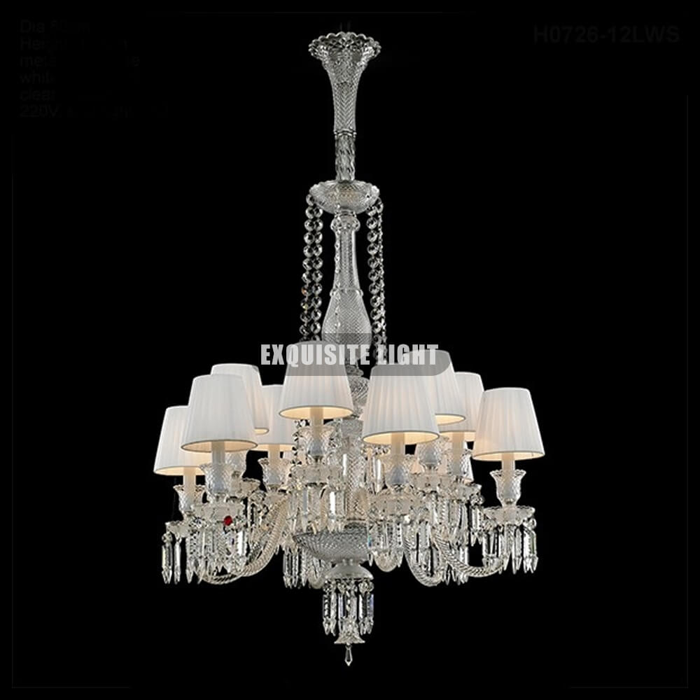 12 Lights Baccarat Crystal Lamp with Shade