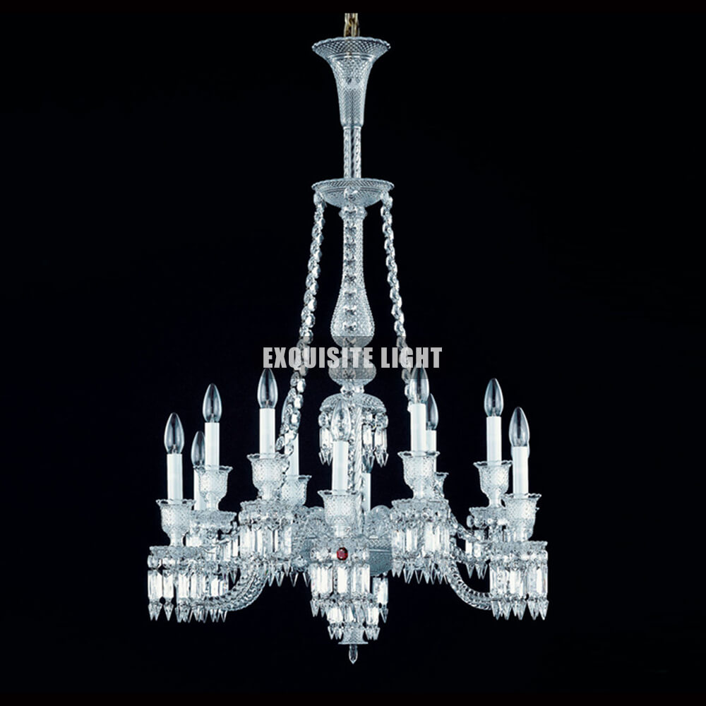 Long 12 Lights Baccarat Chandelier