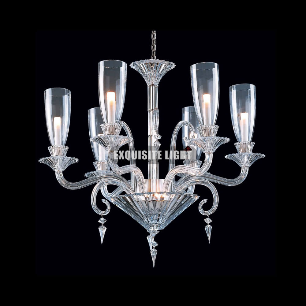 6 Lights Baccarat Chandelier with Glass Shade