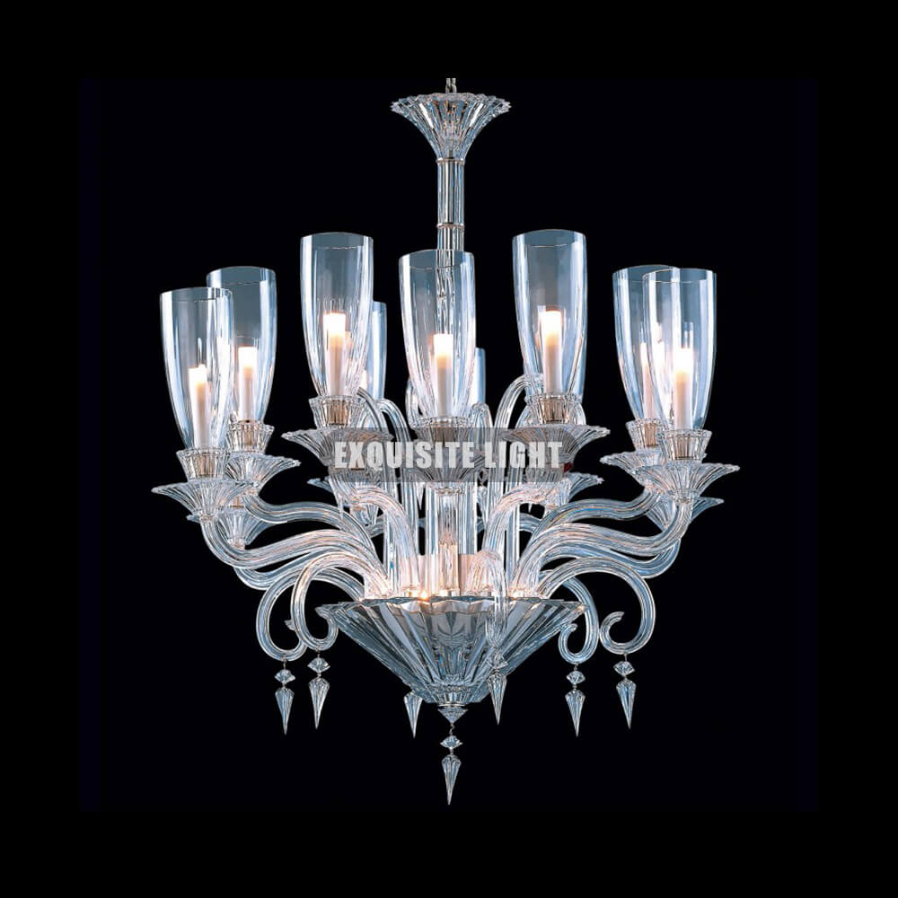 12 Lights Baccarat Chandelier with Glass Shade