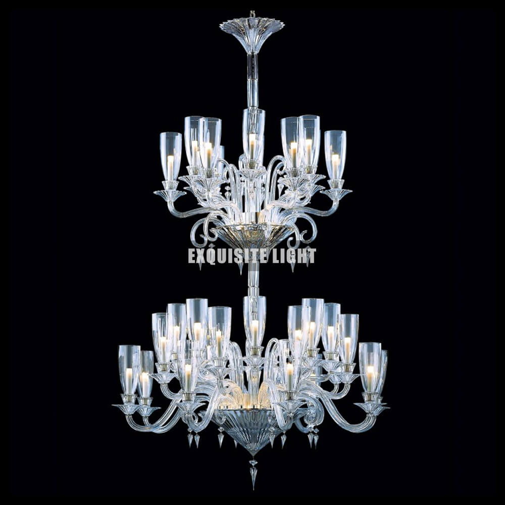 2 Layer 36 Lights Big Baccarat Lighting with Glass Shade